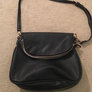 Black and Gold Crossbody Handbag